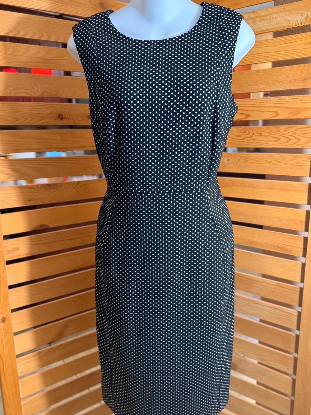 Calvin Klein Black Dress with White Polka Dots